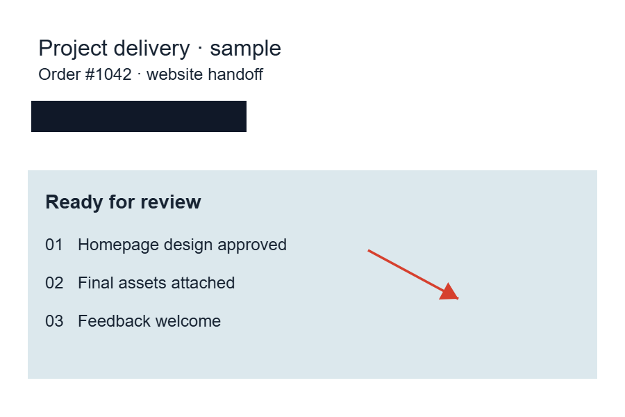 Synthetic project screenshot with private email covered by an opaque solid mask